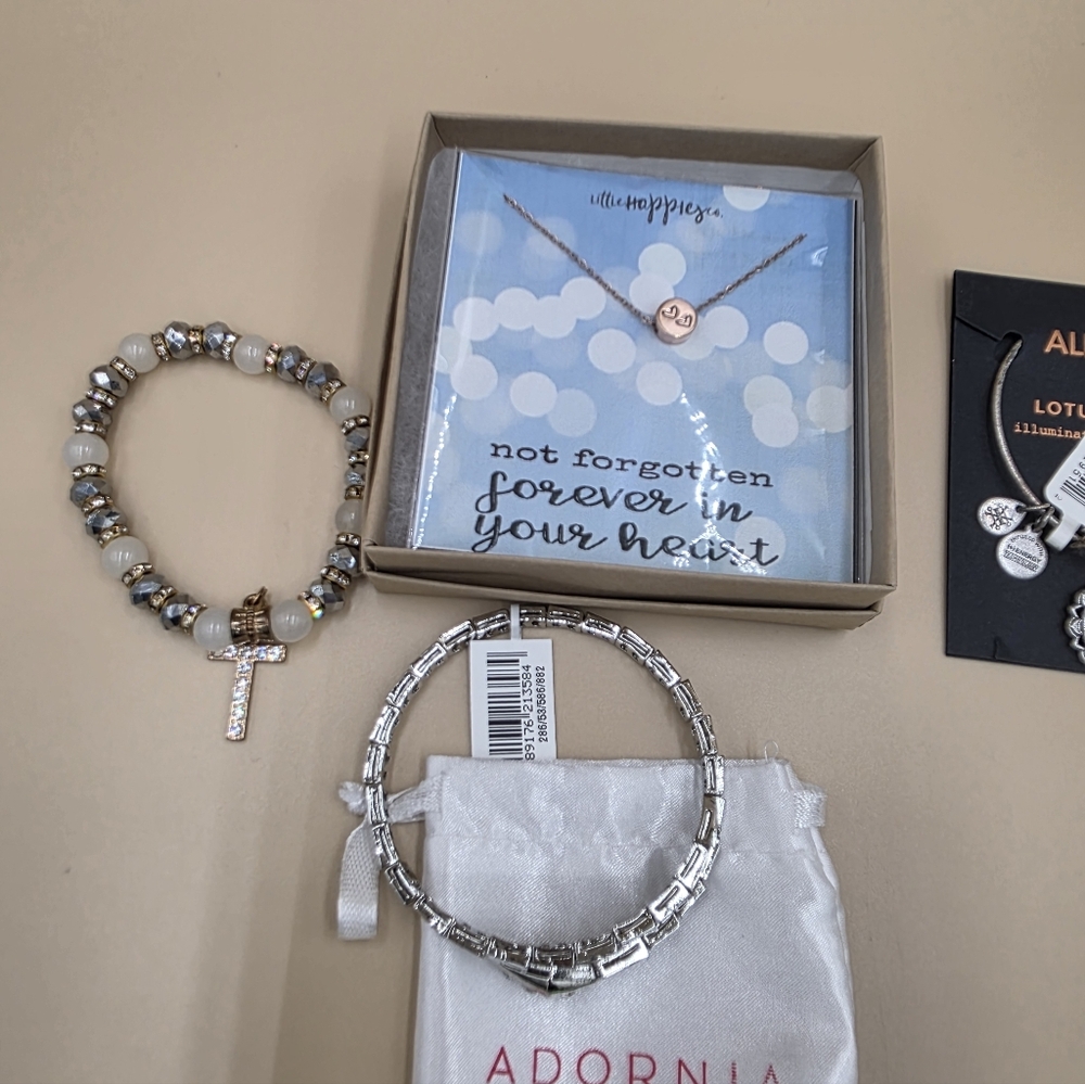 Adornia Silver Link Bracelet,alex And Ani And More Bundle - Picture 2 of 6